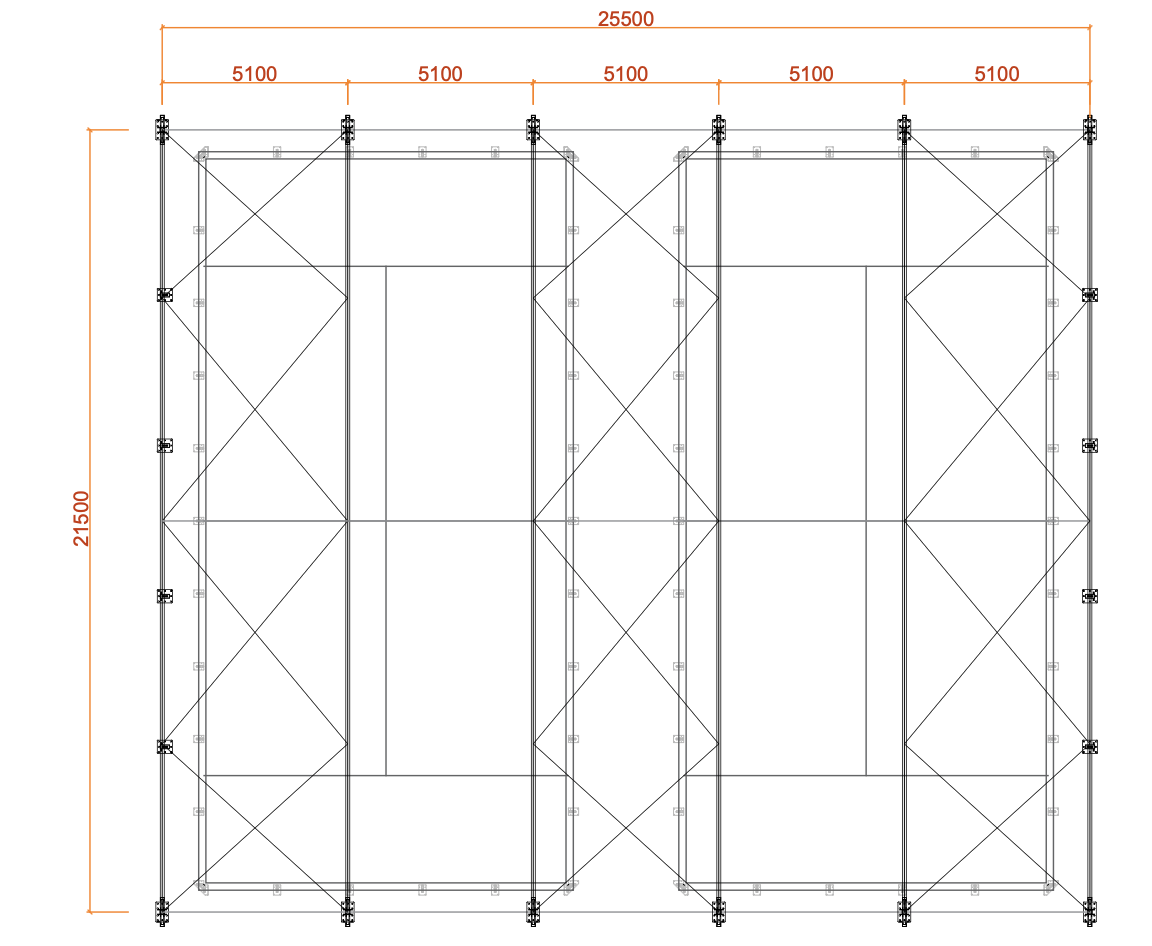 Technische Visualisierung Überdachung – Schnitt und Komponenten